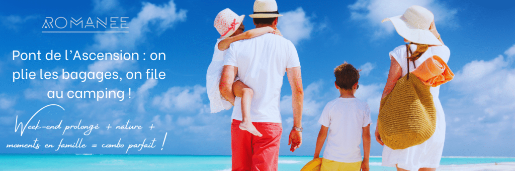 Famille en vacances à la plage, été ensoleillé.